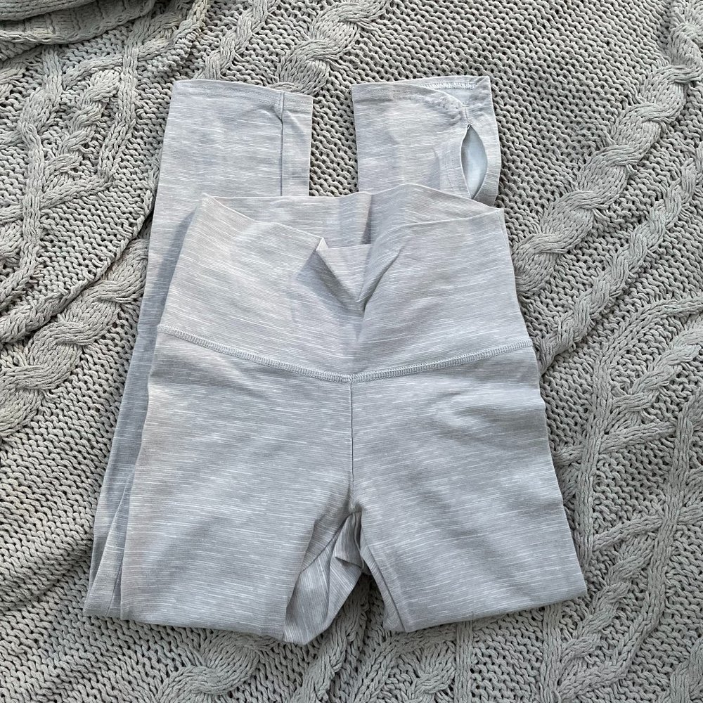 Small High-Waisted Aerie Heathered White Leggings